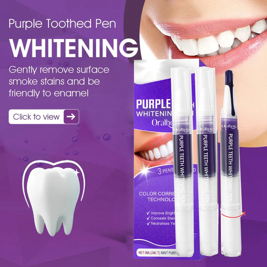 Purple Teeth Whitening Gel Pen – Instant Stain Remover & Color Corrector