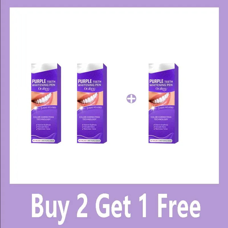 Purple Teeth Whitening Gel Pen – Instant Stain Remover & Color Corrector