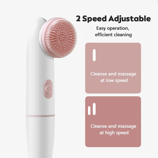 Hailicare 2-in-1 Electric Facial Cleansing Brush – Deep Pore Cleanser, Blackhead Remover & Vibrating Massage Tool (IPX6 Waterproof)
